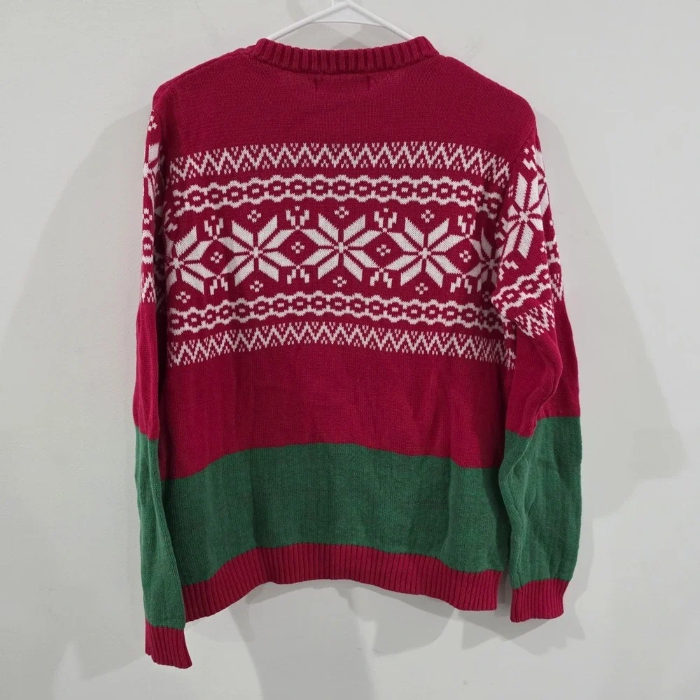 33 Degrees Mens Ugly Christmas Sweater Size Medium Dinosaur Fair‎ Isle Party